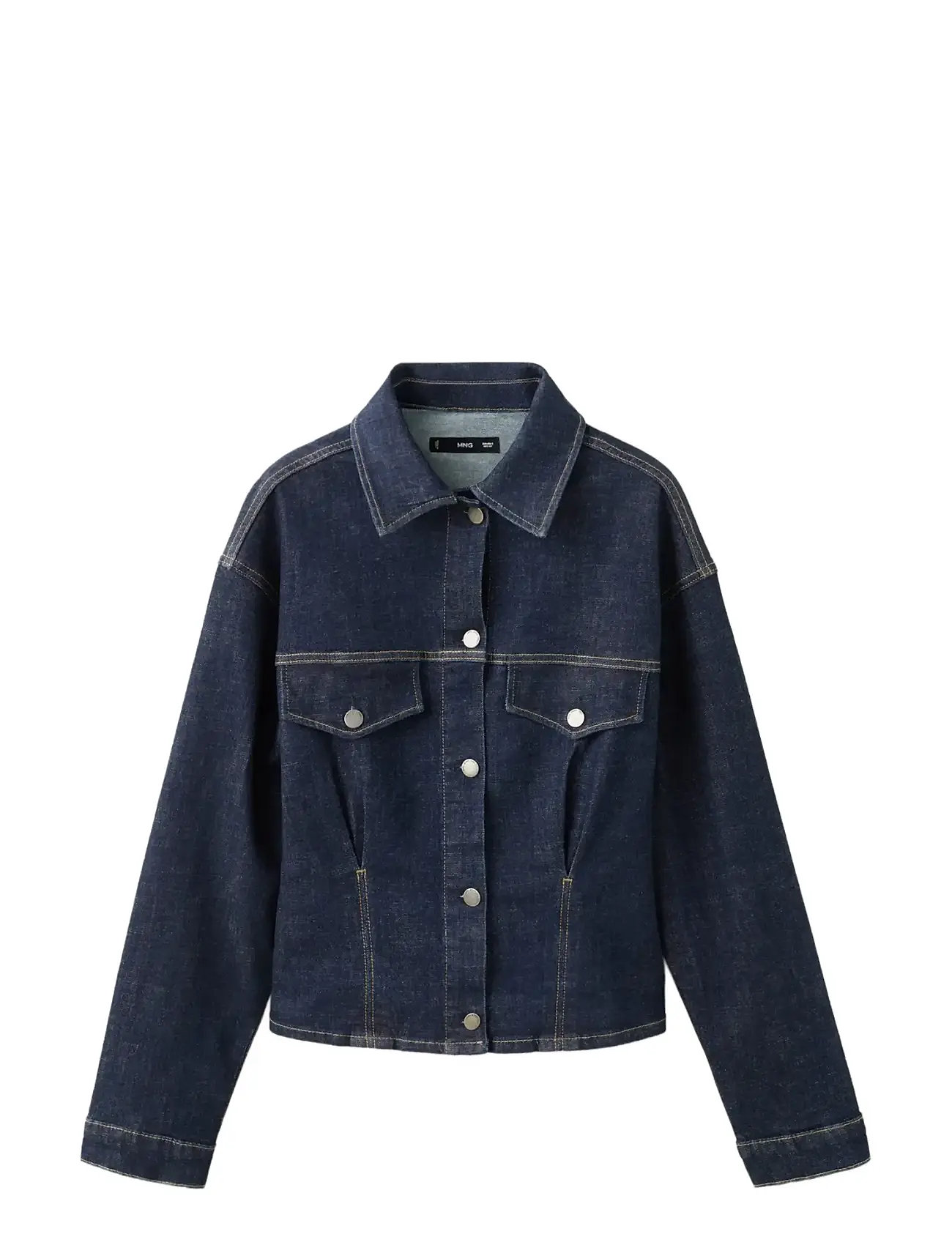 MANGO Fitted Denim Jacke With Pockets Navy - S - Damen