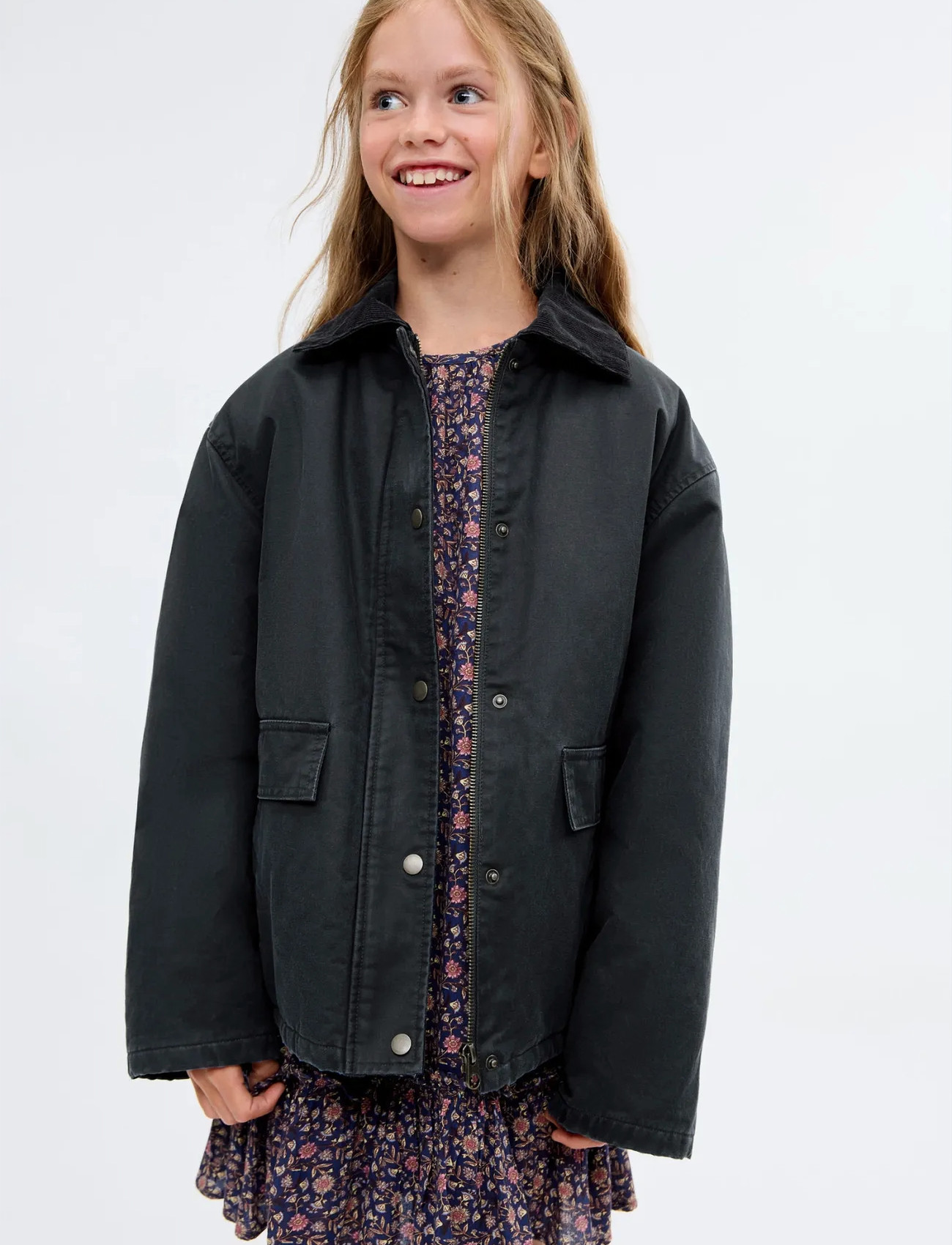 Mango Waxed-Effect Parka, 12, Khaki green, Jakker Og Frakker > Parkajakker, Børn