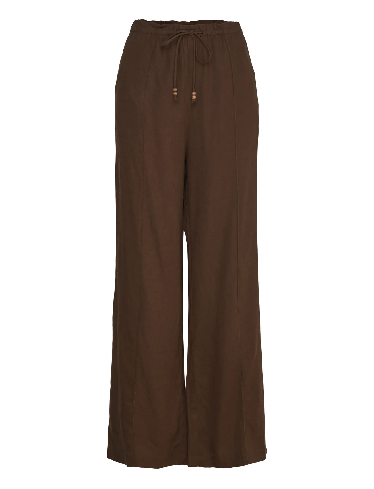 MANGO Linen-Blend Elastic Waist Hosen Braun - XS - Damen