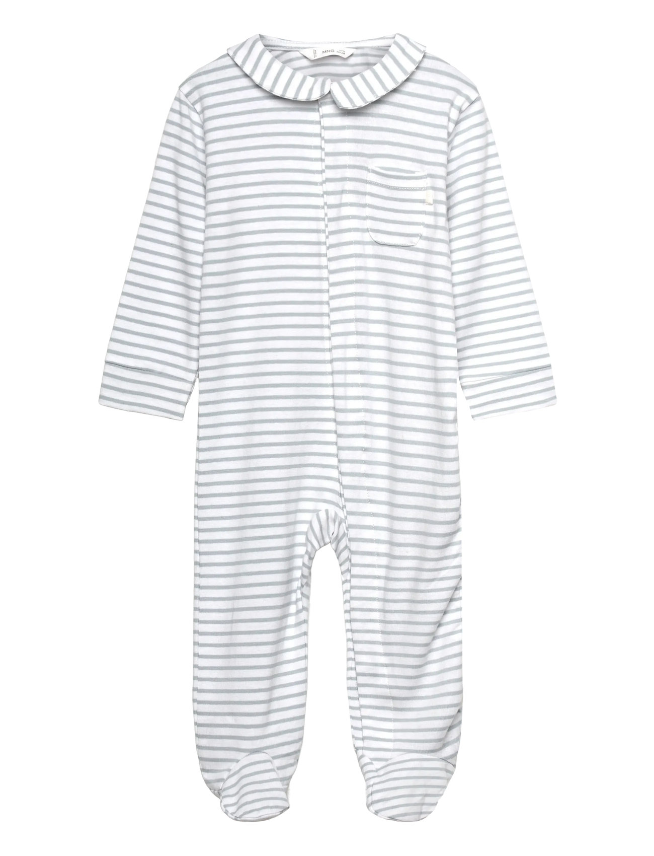 Mango Striped Bodysuit Pyjamas, 12-18M, White, Bodysuits > Langærmede Bodysuits, Børn