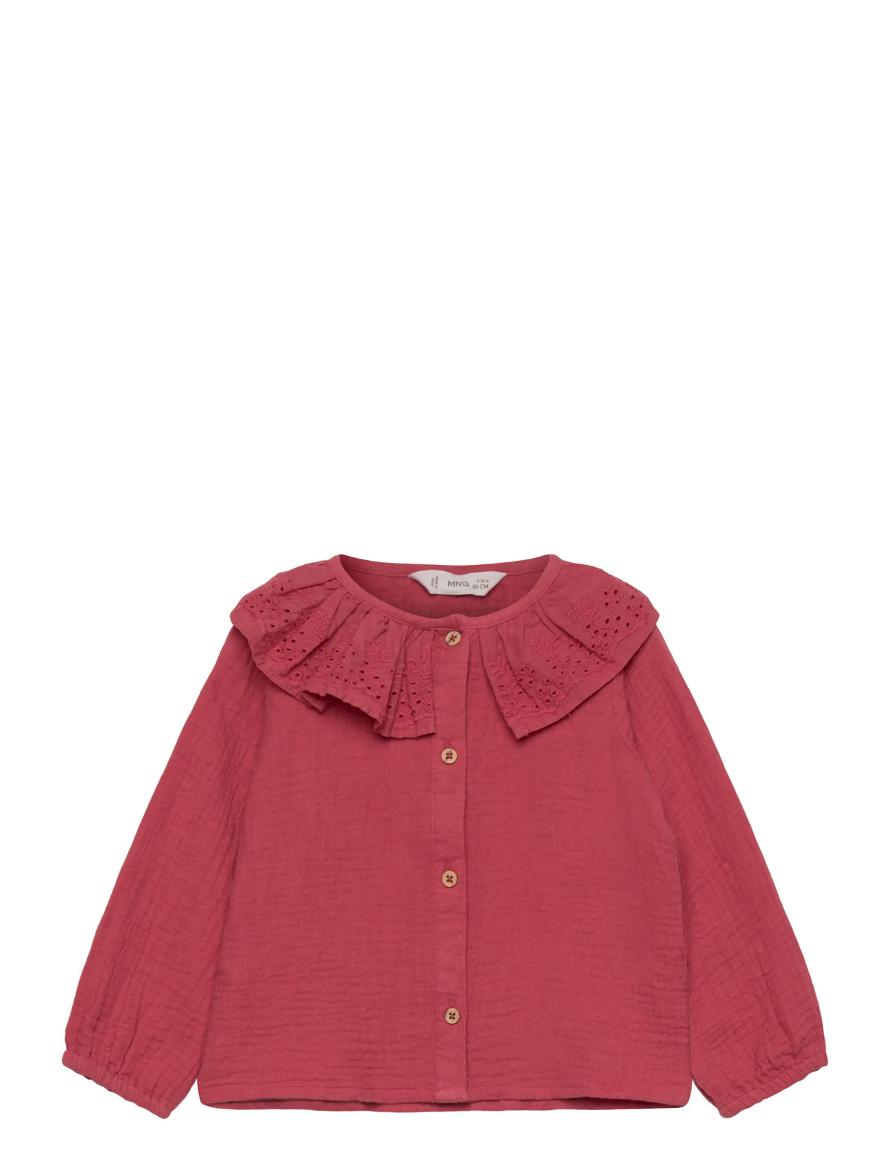 MANGO Bambula Bestickt Bluse Rot - 2-3 - Kinder