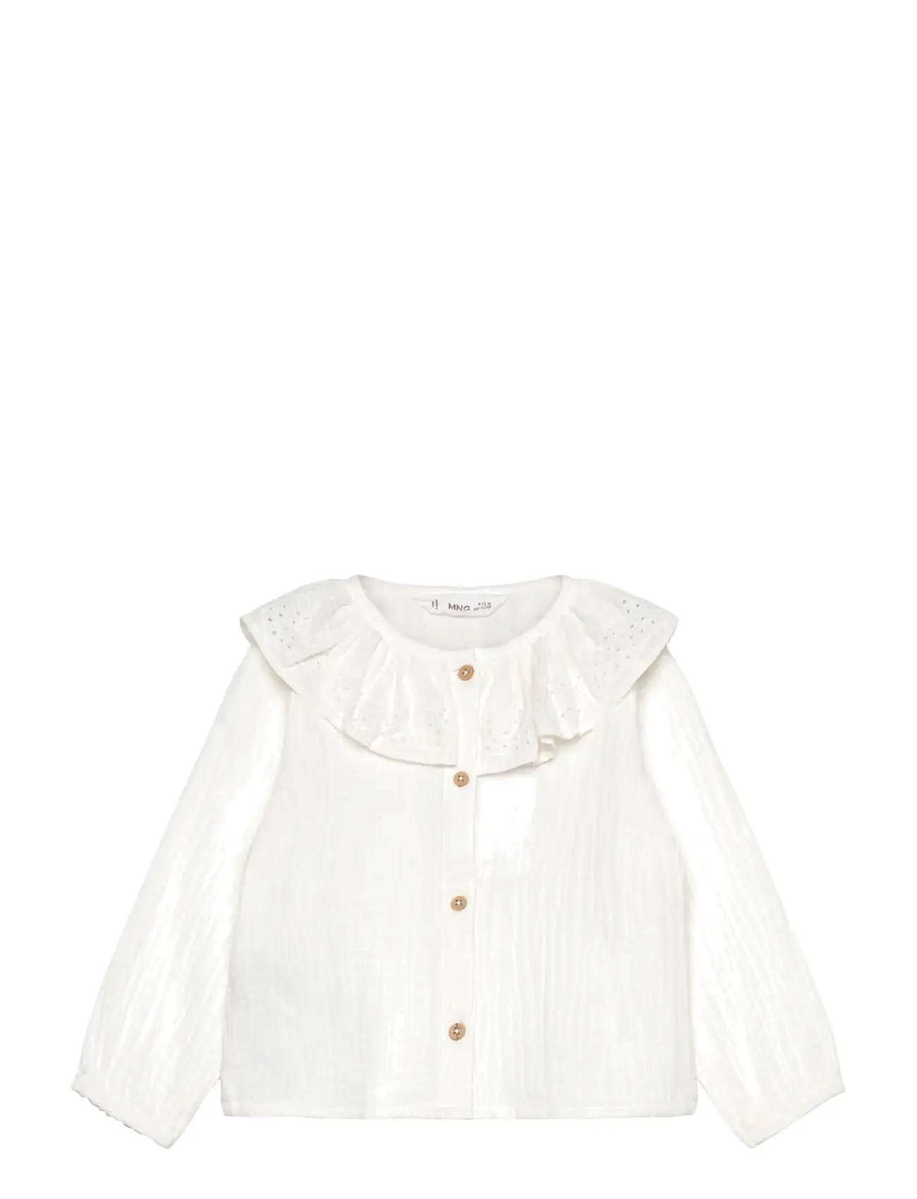 MANGO Bambula Bestickt Bluse Weiß - 2-3 - Kinder