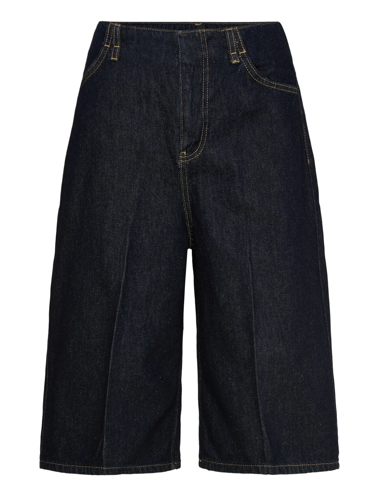 MANGO Mid-Rise Denim Bermuda Jorts Navy - 32 - Damen