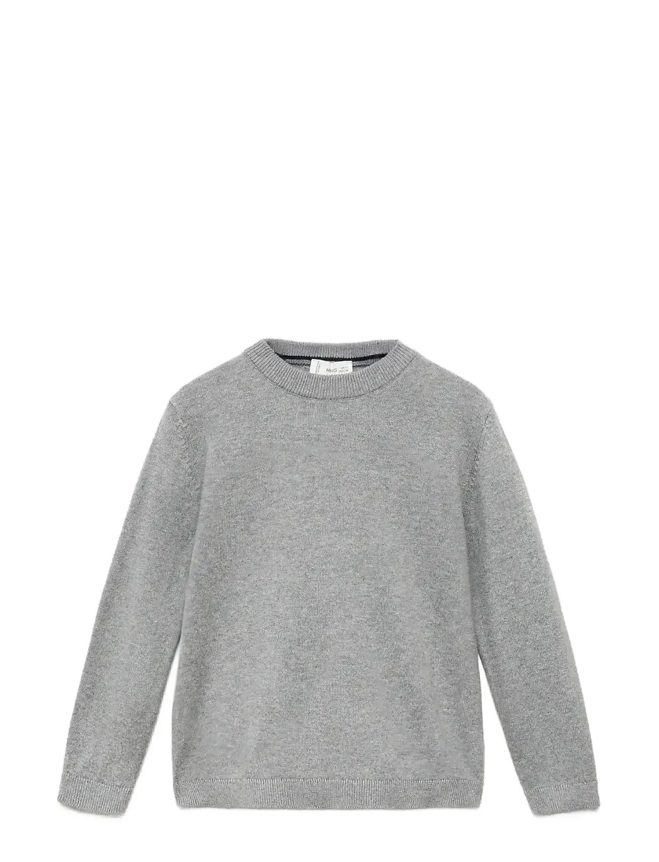 Mango Knitted Sweater With Ribbed Details, 5-6, Grey, Strik > Pullovere, Børn