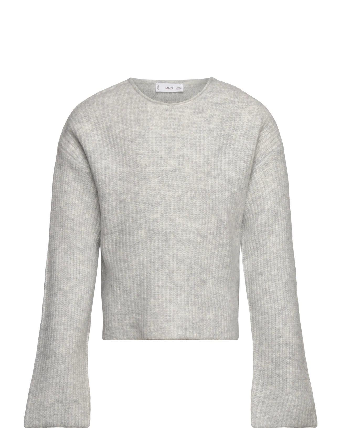 Mango Knitted Ribbed Sweater, 9-10, Grey, Strik > Pullovere, Børn