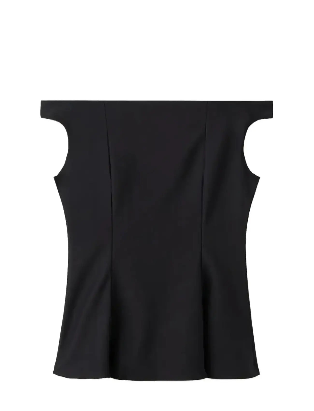 MANGO Strapless Peplum Oberteil Schwarz - XS - Damen