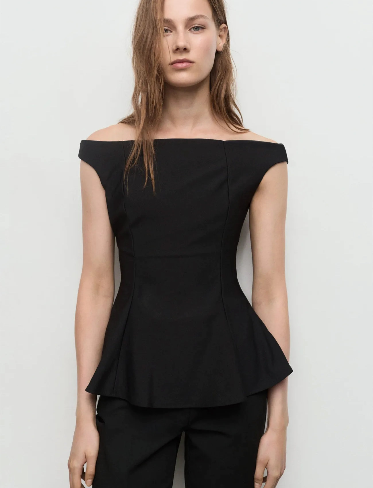 Mango Strapless Peplum Top, M, Black, Bluser > Uden Ærmer, Dame