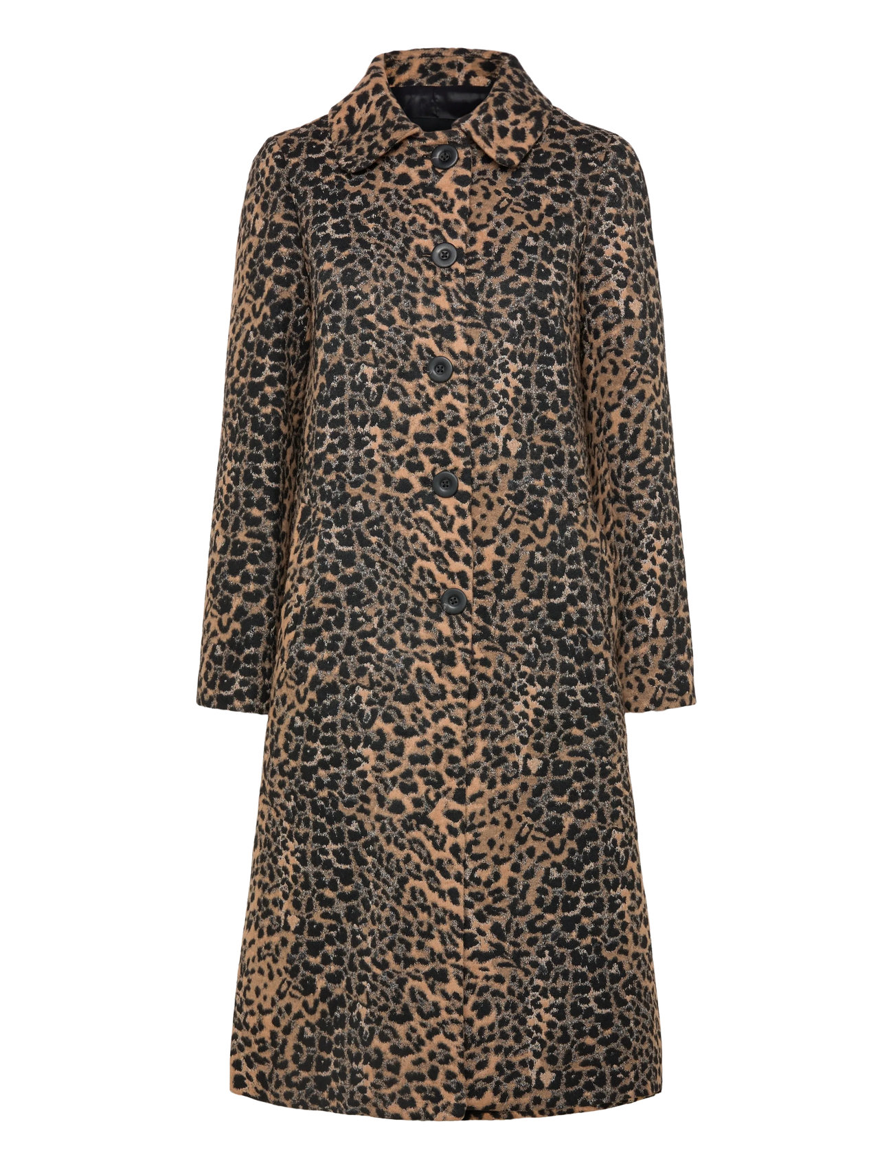 MANGO Leopard-Print Long Mantel Patterned - M - Damen