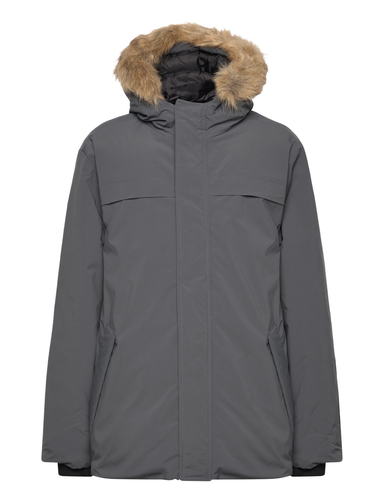 MANGO Anorak With Shearling-Effect Hood Grau - 7 - Kinder