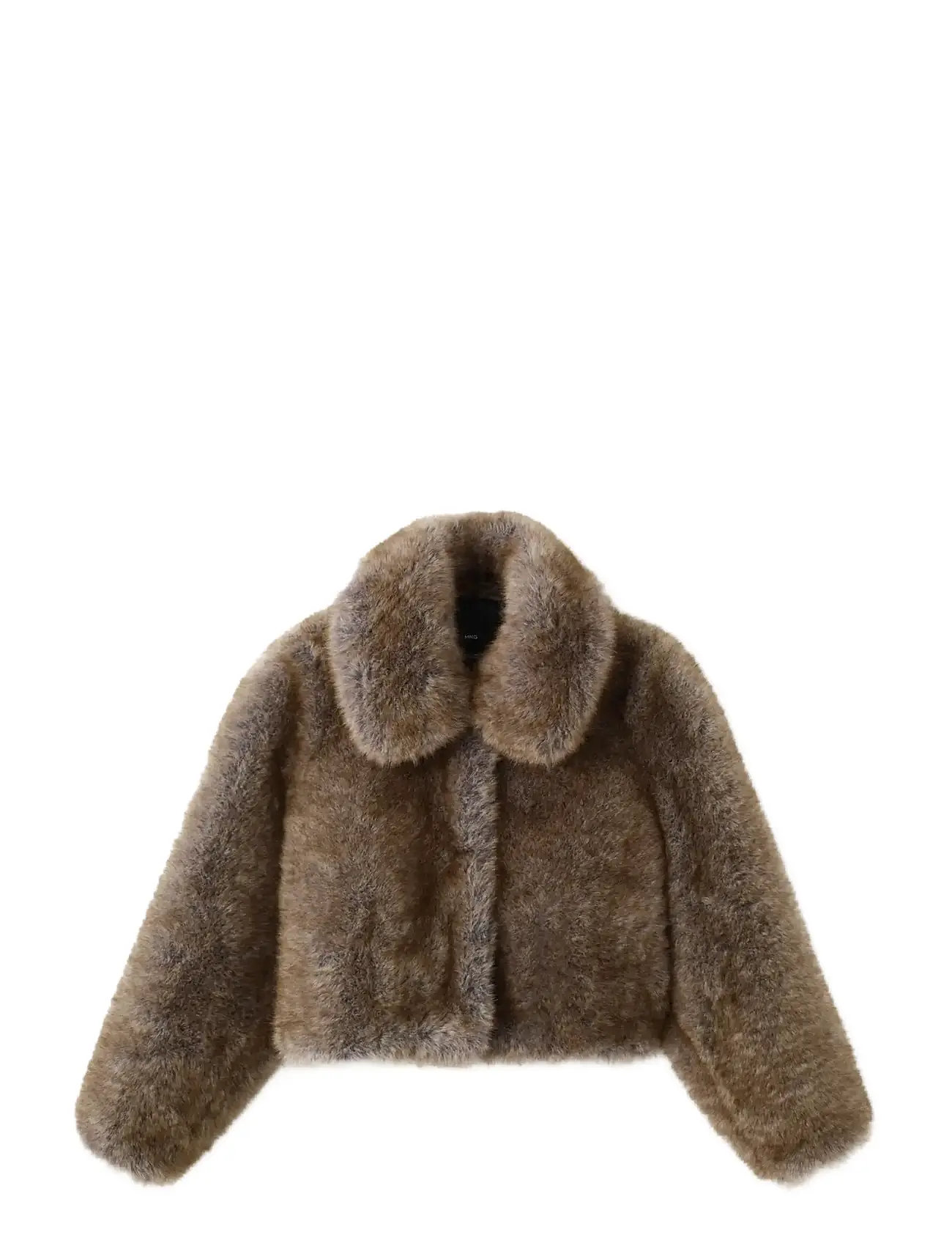 MANGO Faux-Pelz Cropped Jacke Braun - XS - Damen
