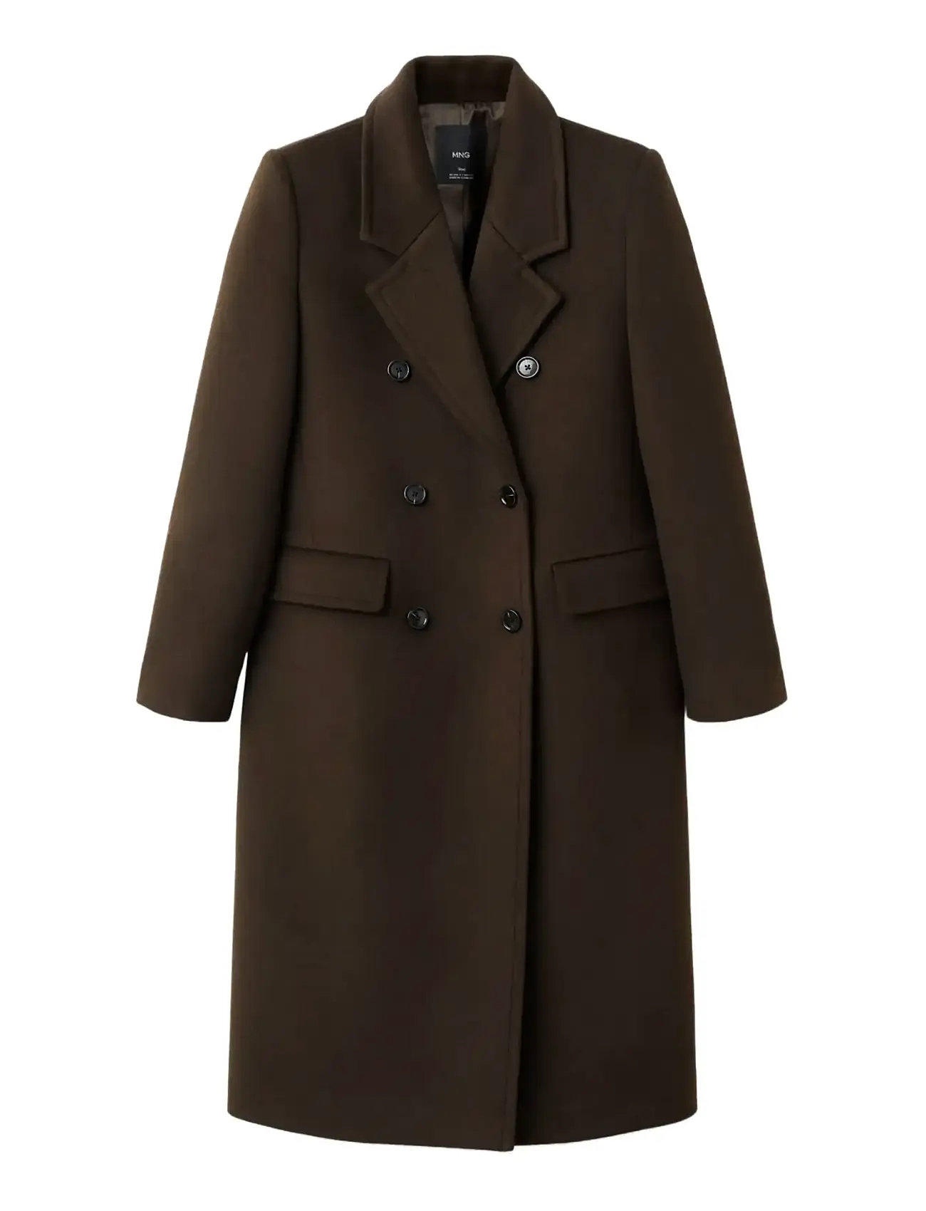 MANGO Double-Breasted Wolle Mantel Braun - M - Damen
