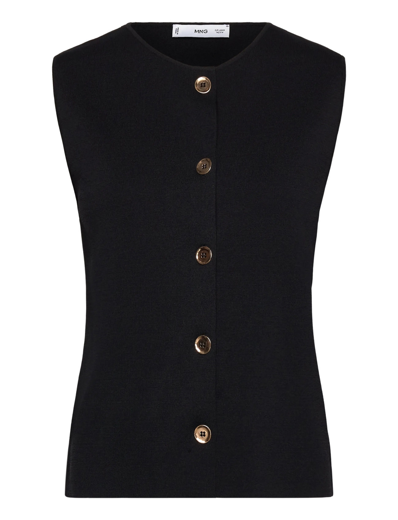 MANGO Fine-Knit Weste Schwarz - L - Damen