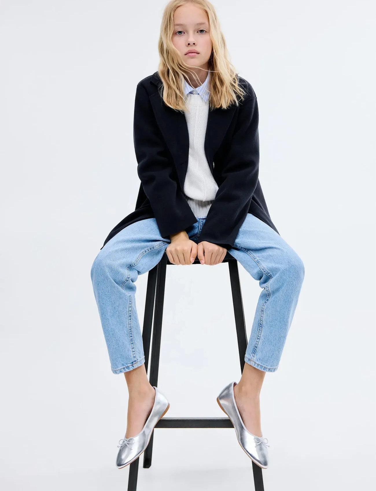 Mango Cloth Midi-Coat, 7, Navy, Jakker Og Frakker > Frakker, Børn