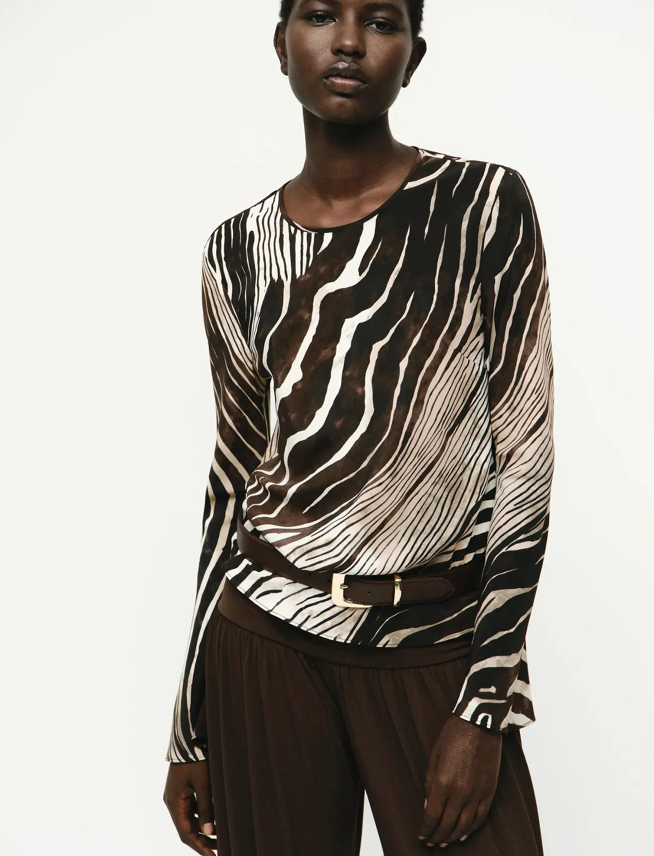 Mango Zebra Print Blouse, XS, Black, Bluser > Langærmede, Dame