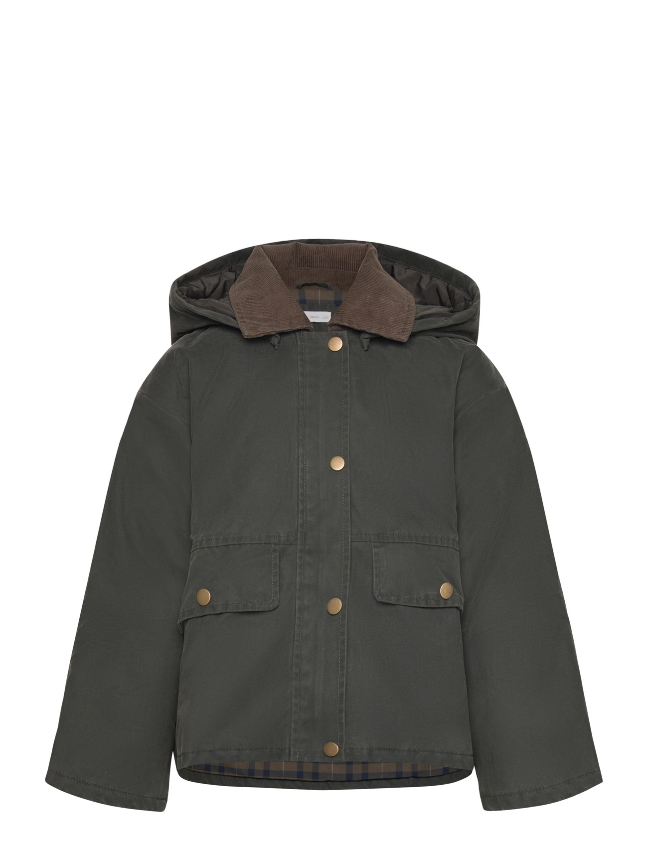 MANGO Waxed-Effect Jacke With Hood Khaki - 11 - Kinder