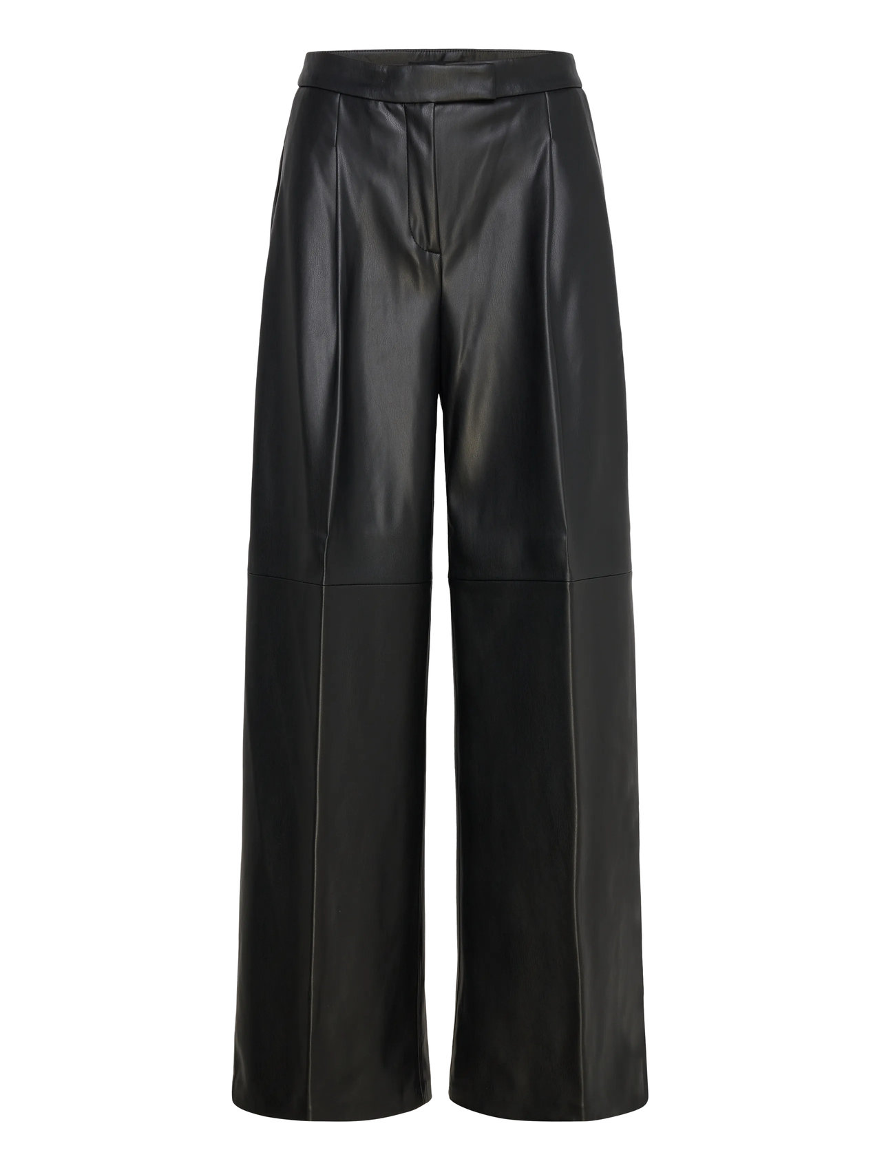 MANGO Wide Bein Faux-Leder Hosen Schwarz - 42 - Damen