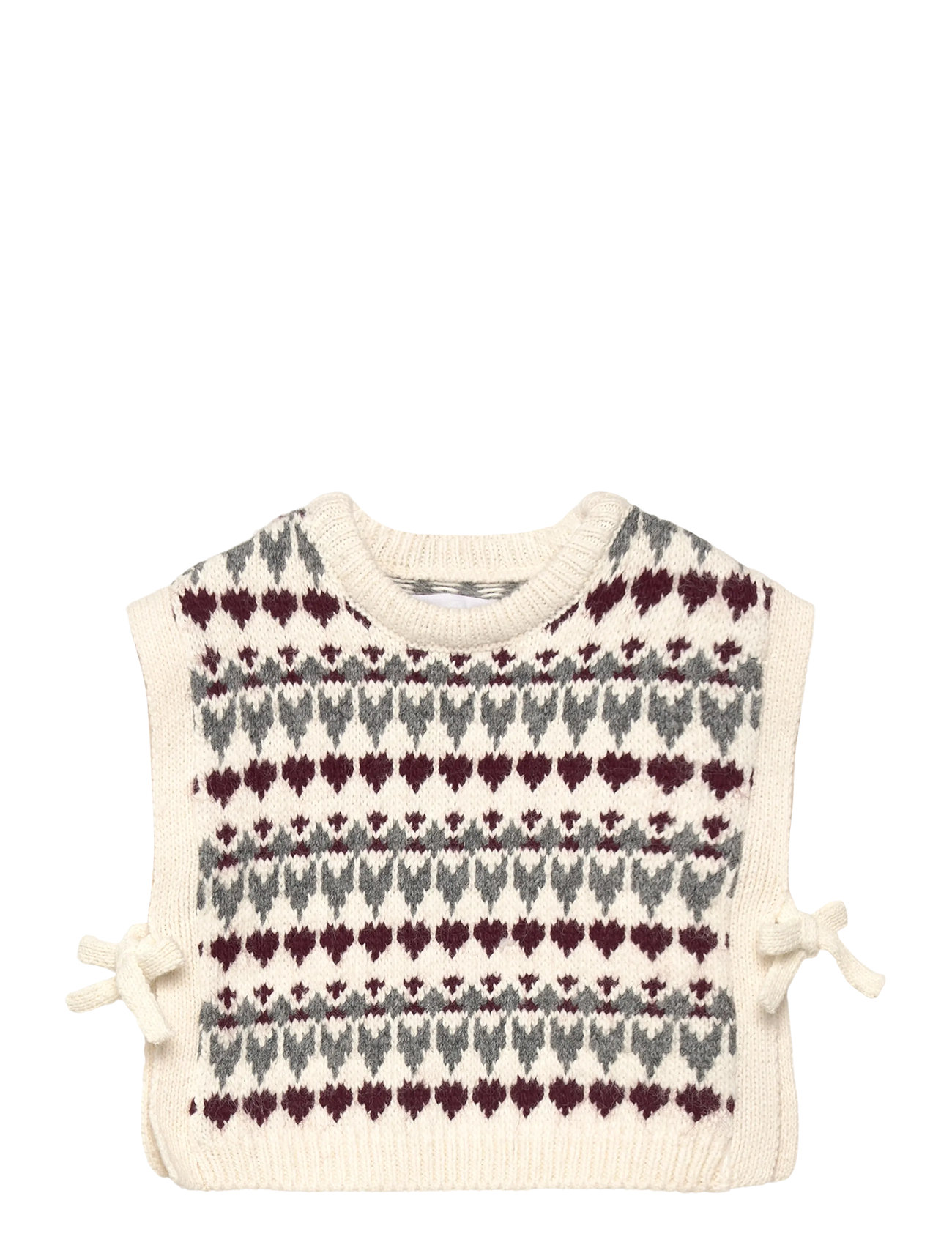 MANGO Strick Weste With Heart Pattern Cream - 9-12M - Kinder