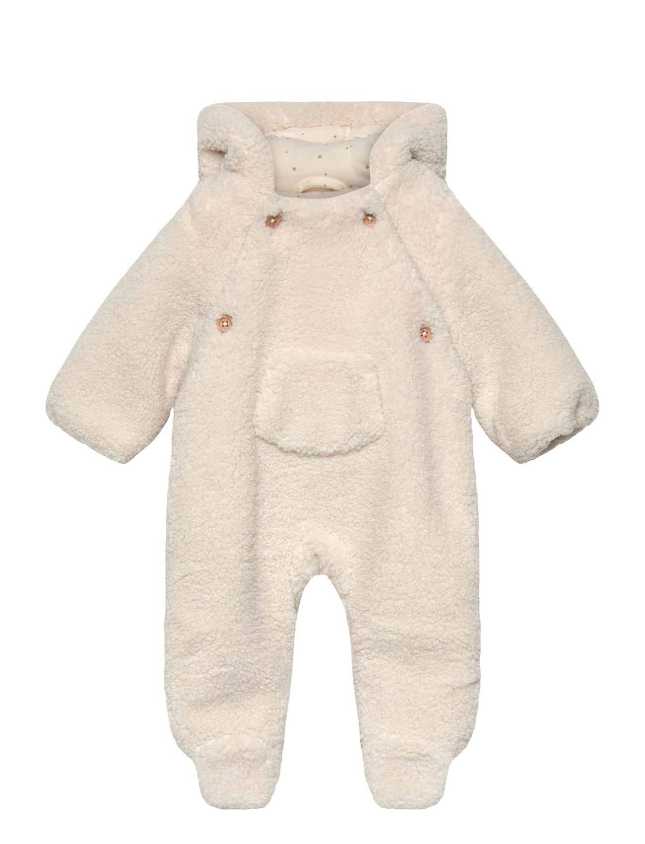 Mango Long Shearling Coat, 9-12M, Cream > Jumpsuits, Børn