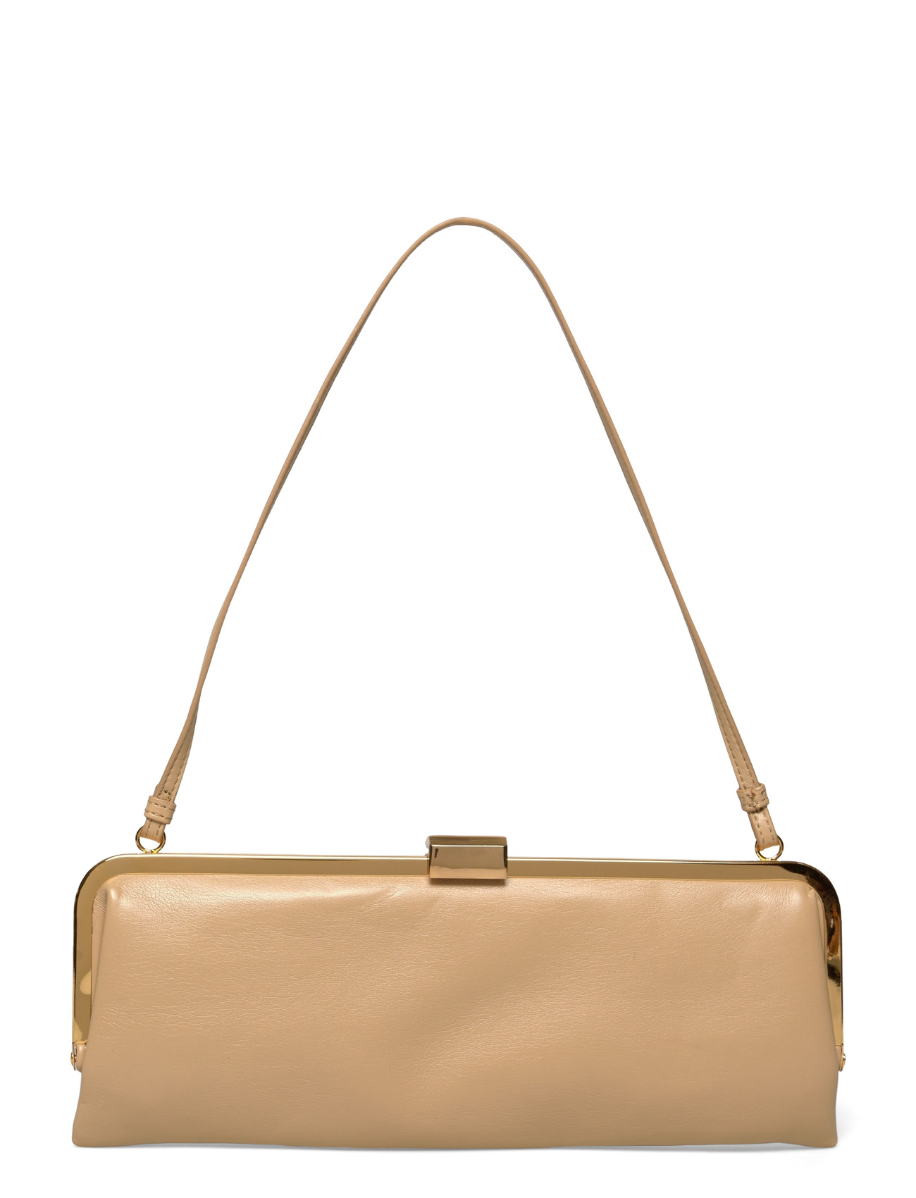 MANGO Metallic Clutch Handtasche Beige - One Size - Damen