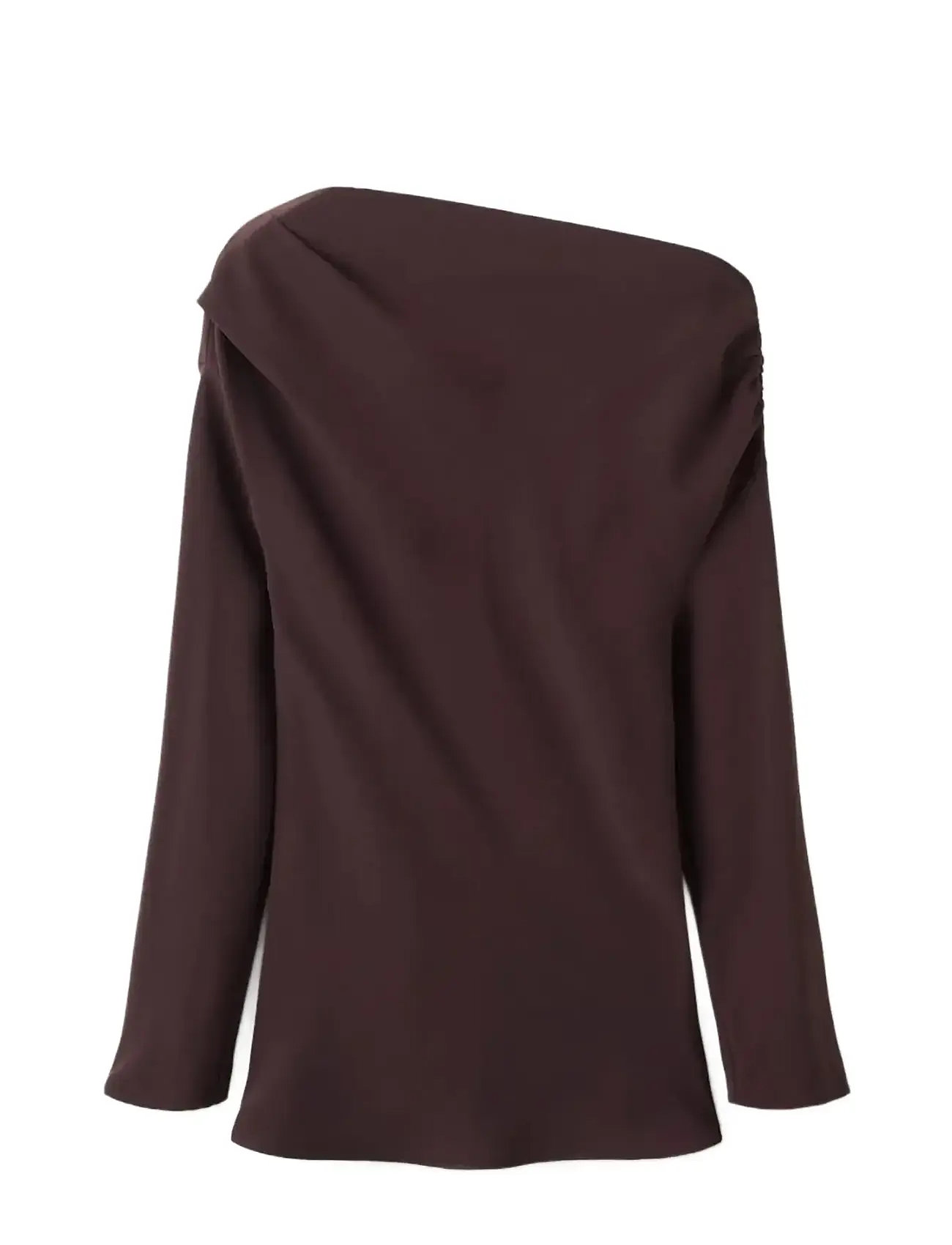 MANGO Bluse With Asymmetrical Neckline Braun - S - Damen
