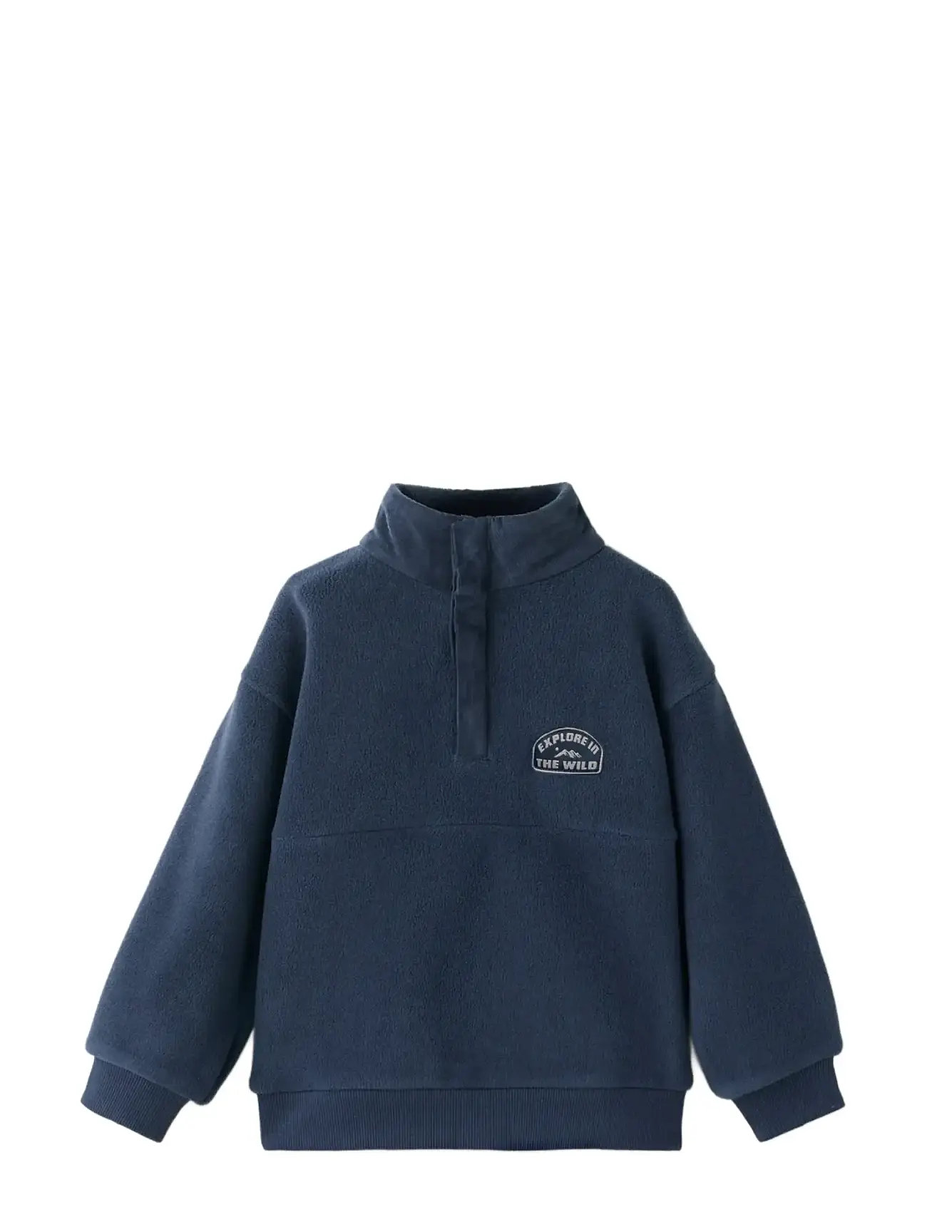MANGO Polar Fleece Fabric Sweatshirt Navy - 4-5 - Kinder