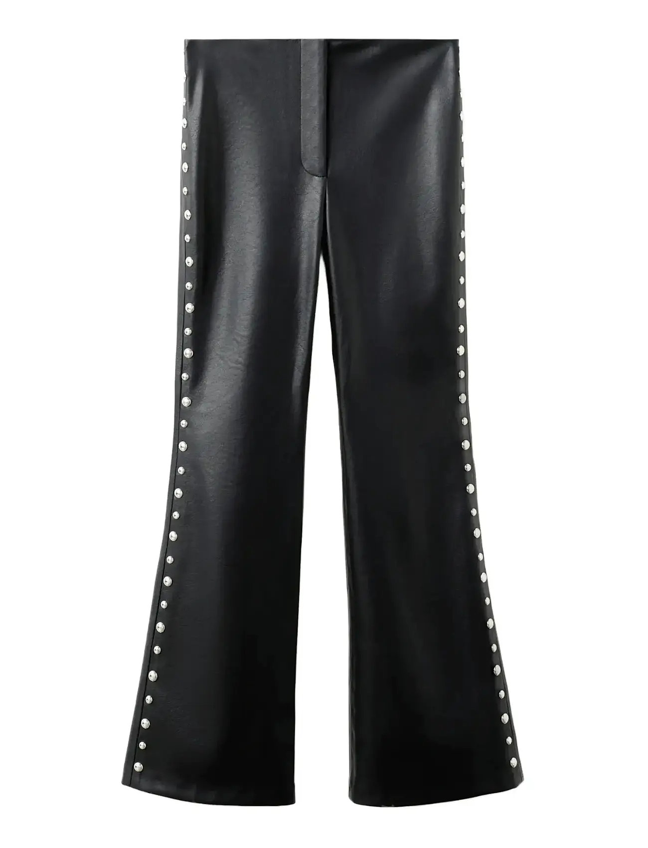 MANGO Studded Faux-Leder Hosen Schwarz - 40 - Damen
