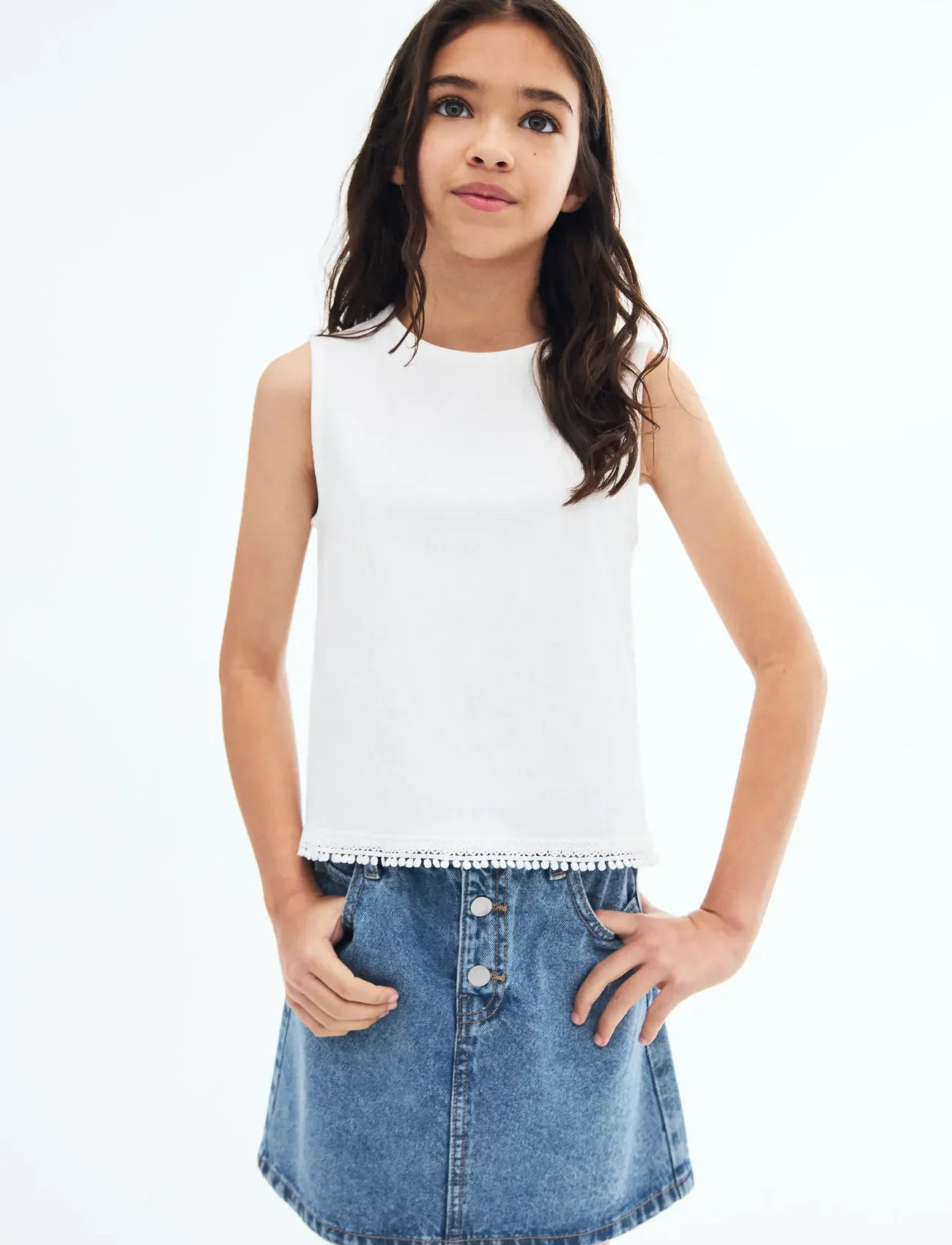 Mango Denim Paperbag Skirt, 11, Blue, Nederdele > Denim Nederdele, Børn