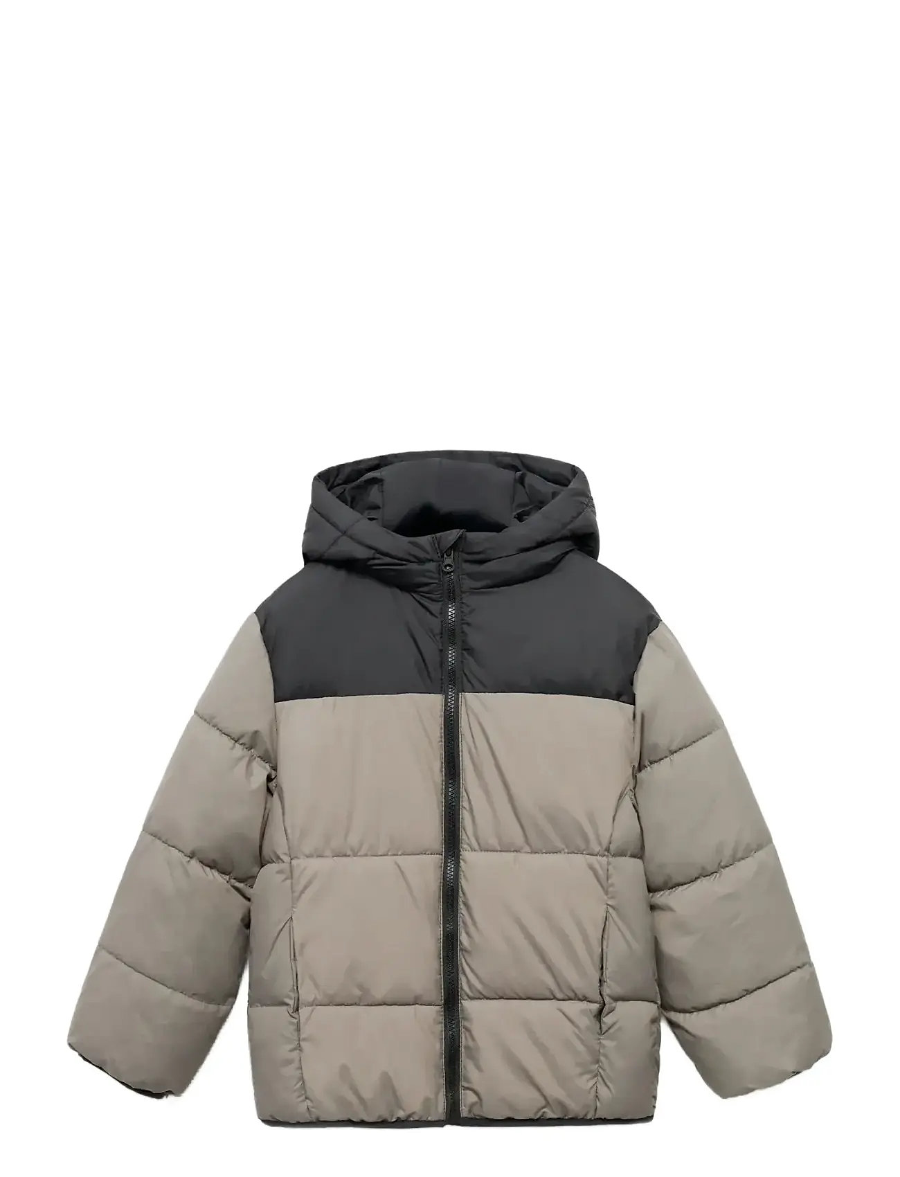 MANGO Bicolour Quilted Anorak Grau - 11 - Kinder