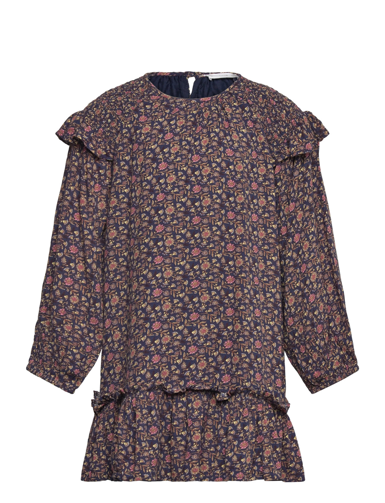 MANGO Ruffled Printed Kleid Navy - 8 - Kinder