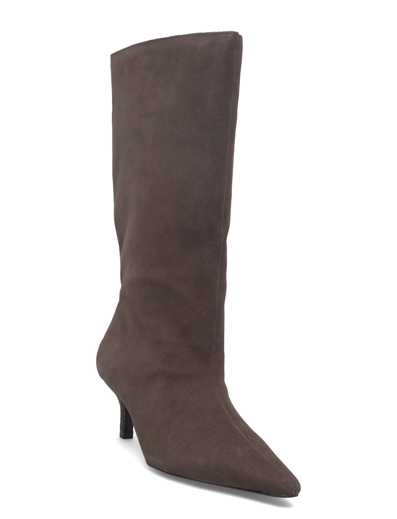 MANGO Wildleder Kitten-Heel Stiefel Braun - 39 - Damen