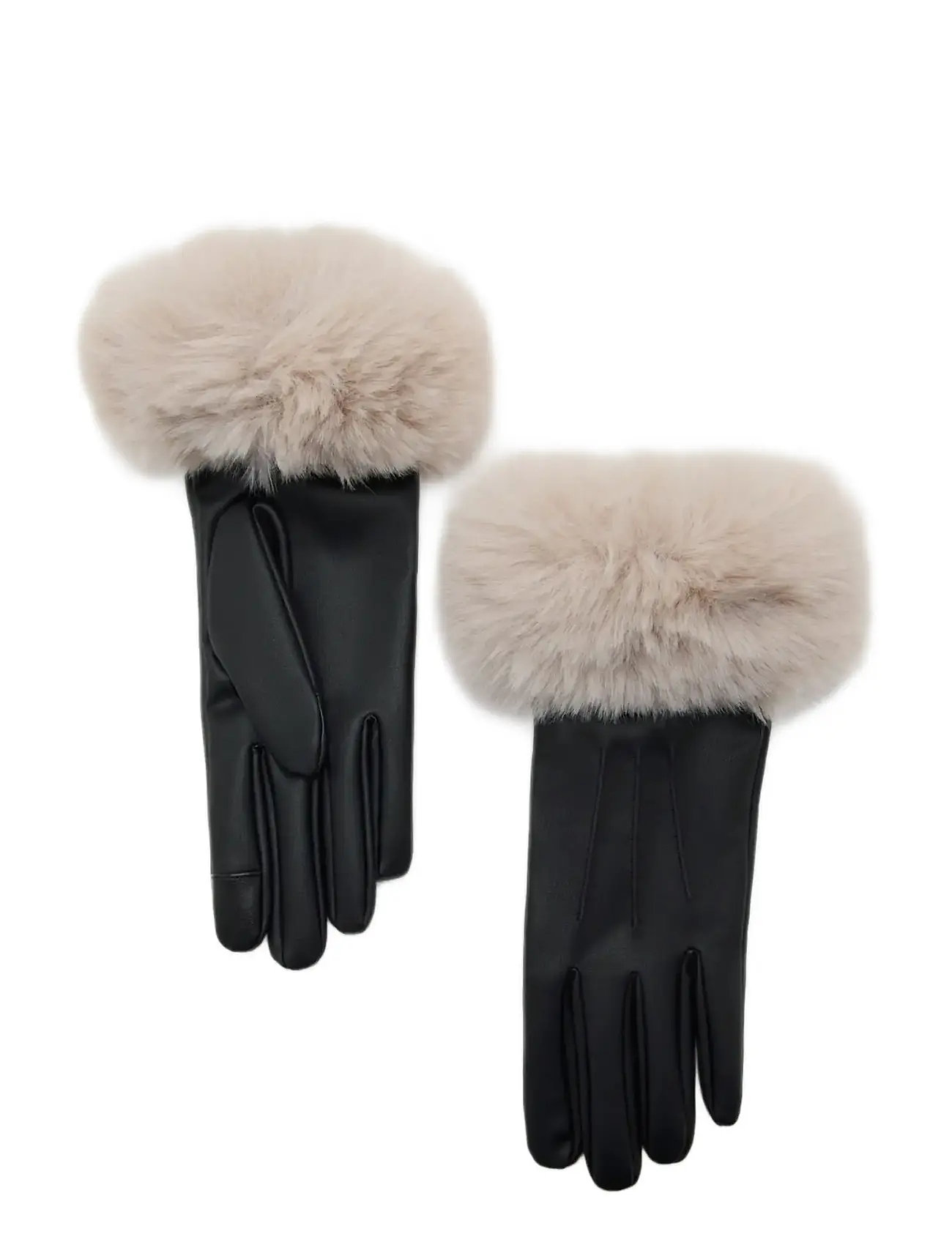 MANGO Combined Hair Handschuhe Schwarz - S - Damen