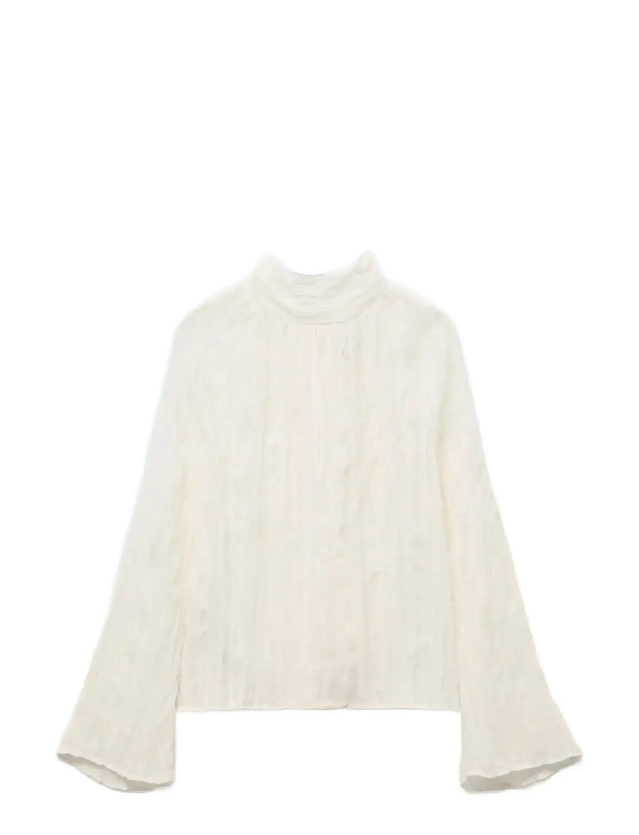 MANGO Bow Textured Bluse Cream - L - Damen