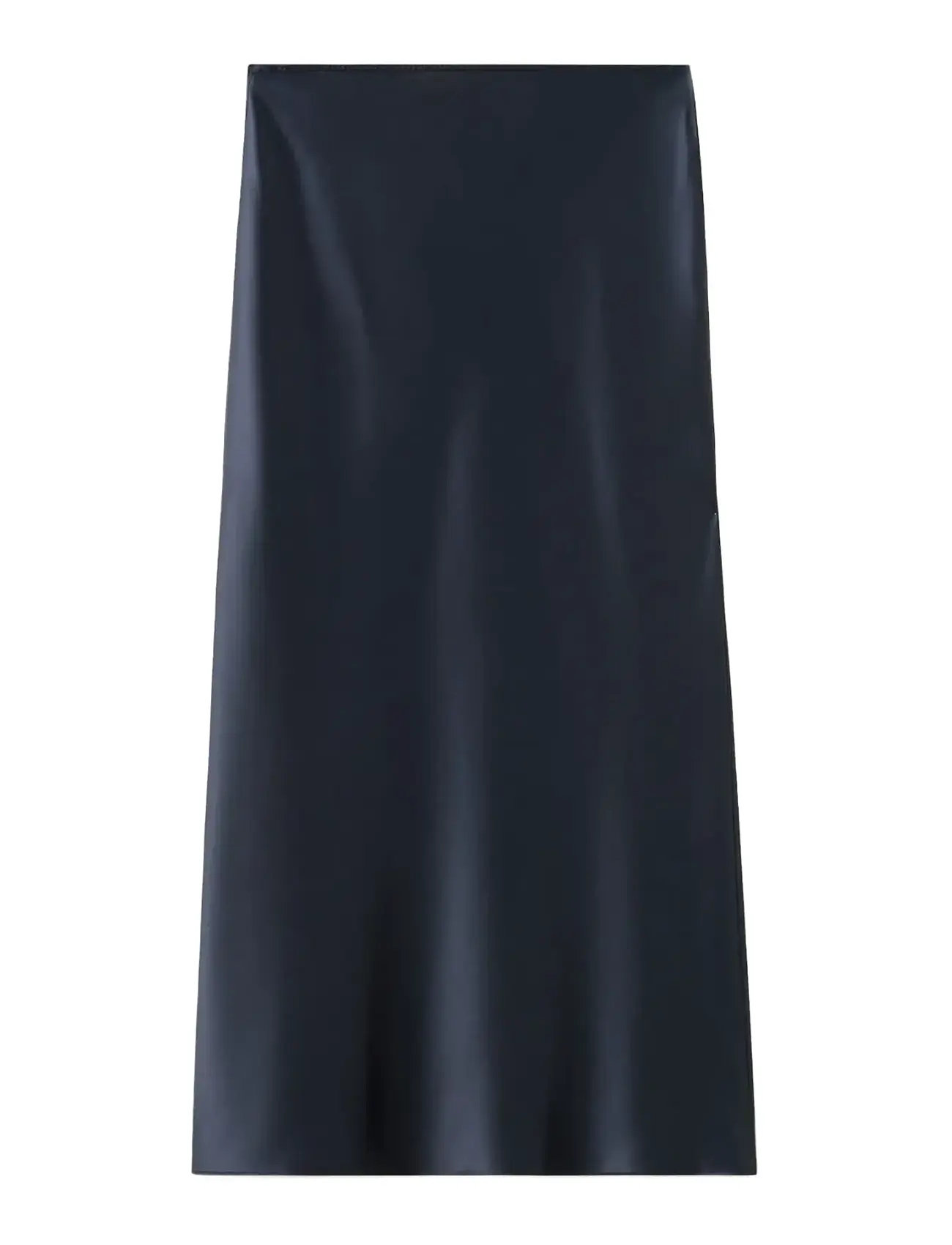 MANGO Satin Long Rock Navy - L - Damen