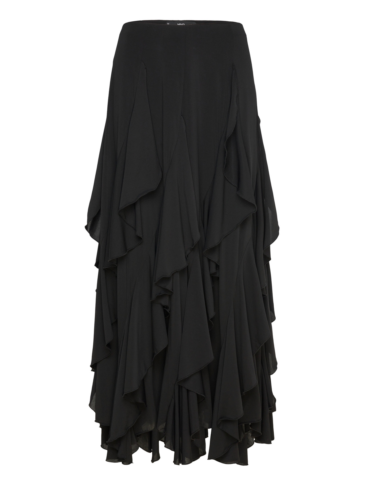 MANGO Asymmetrical Ruffled Rock Schwarz - M - Damen
