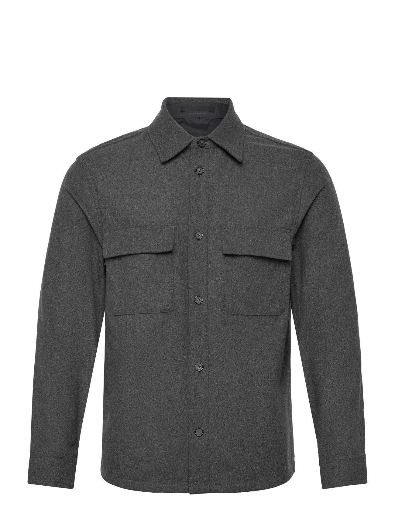 MANGO Wolle Overshirt With Pockets Grau - L - Herren