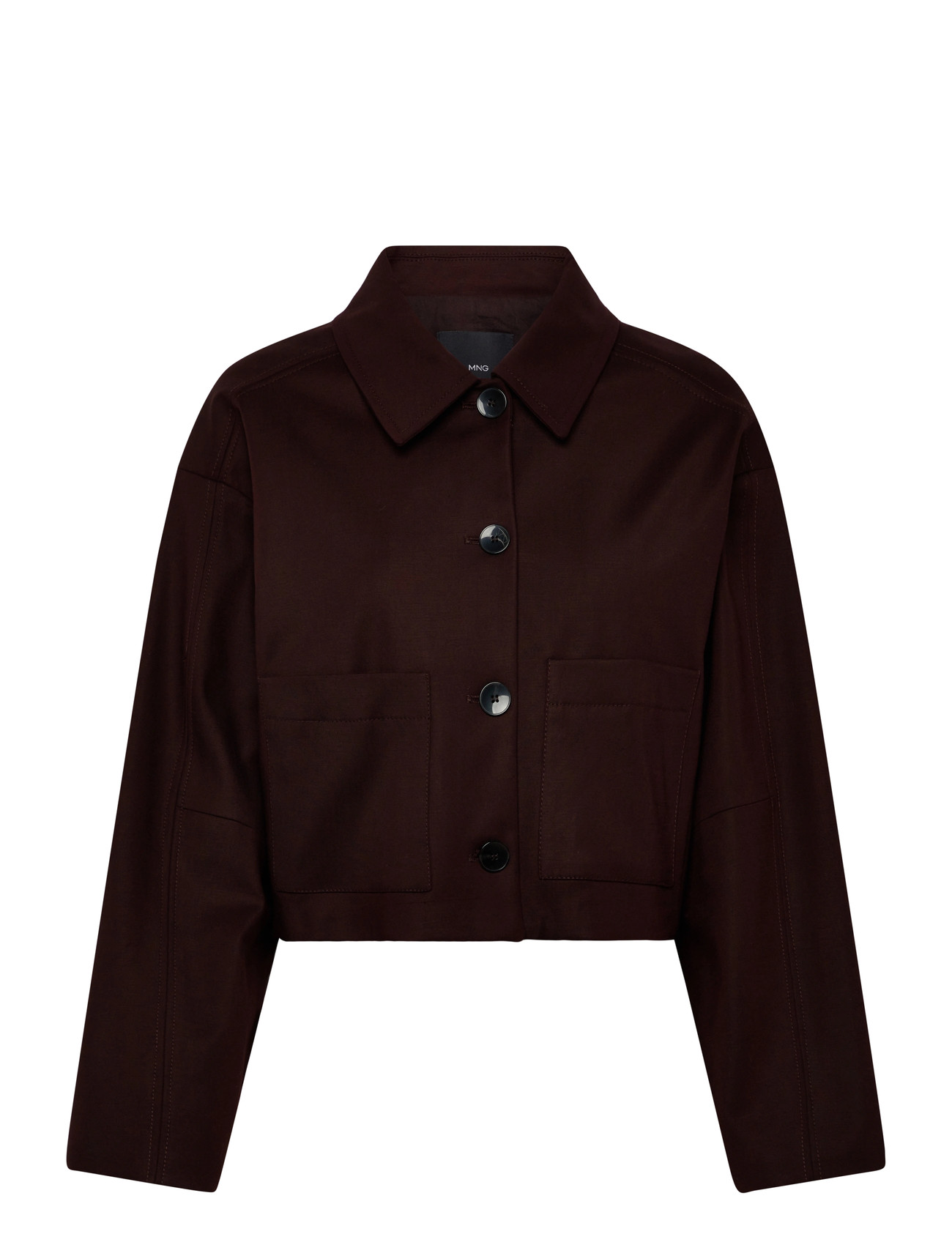 MANGO Cropped Jacke With Pockets Braun - XS - Damen
