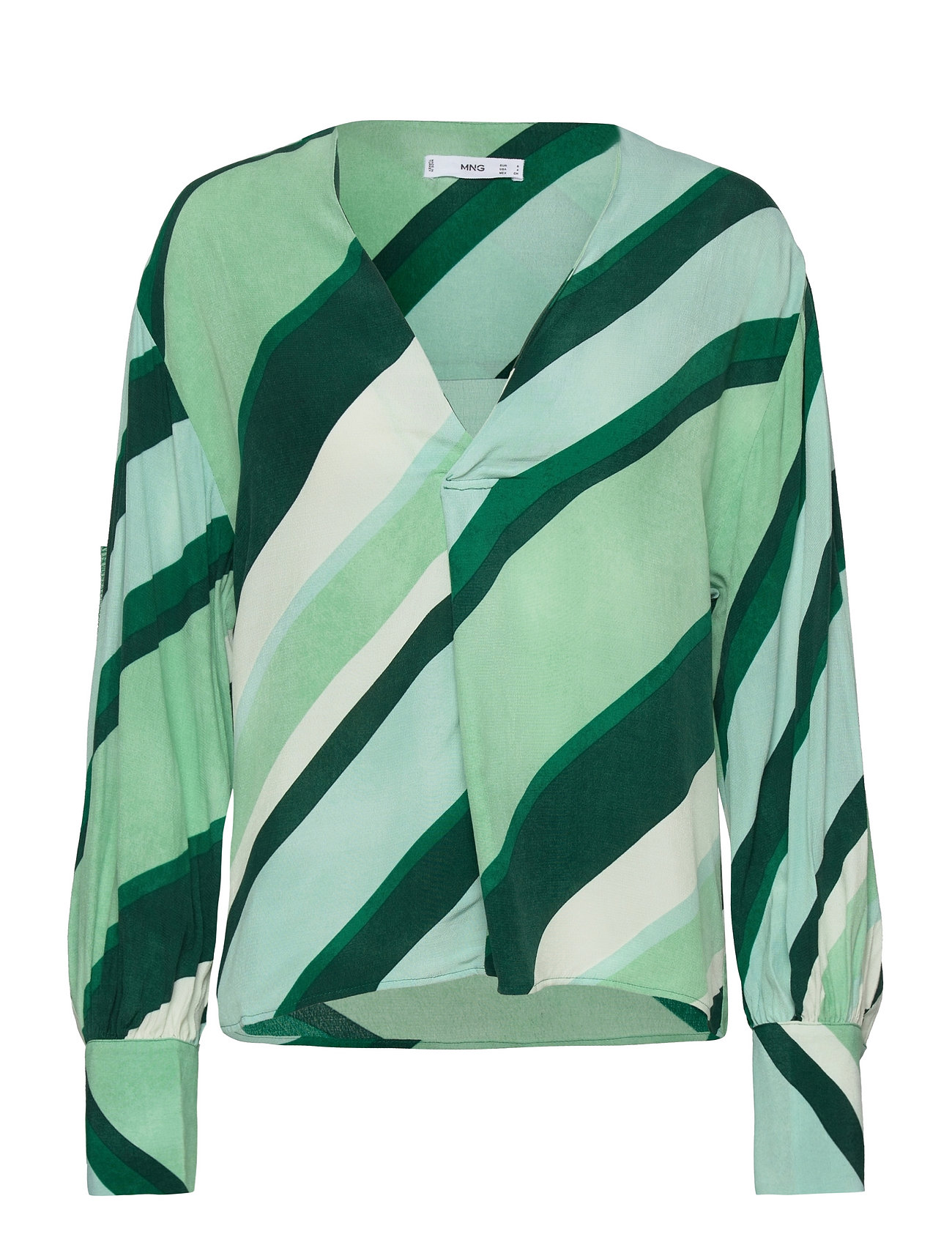 MANGO Oversize Printed Bluse Grün - XS - Damen