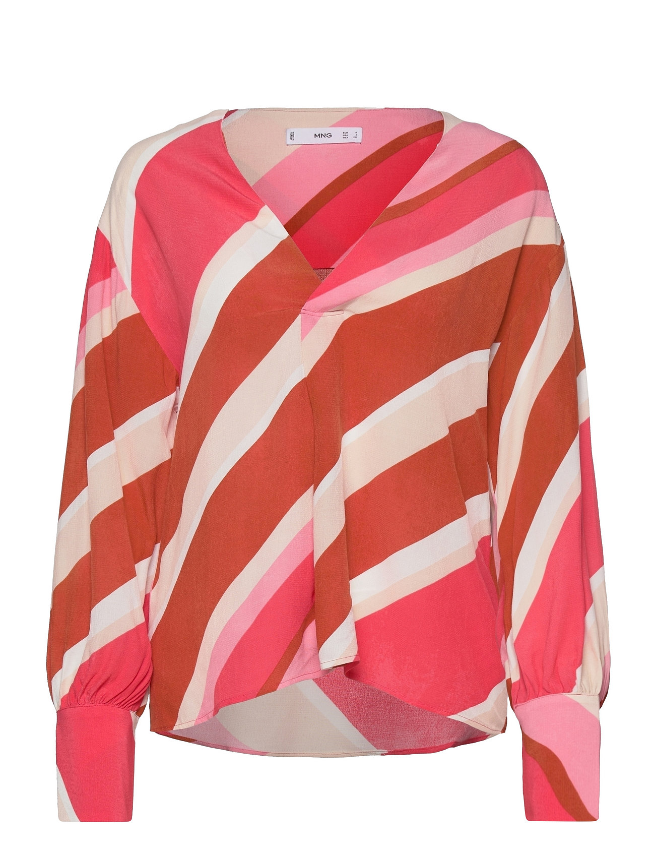 MANGO Oversize Printed Bluse Pink - XS - Damen