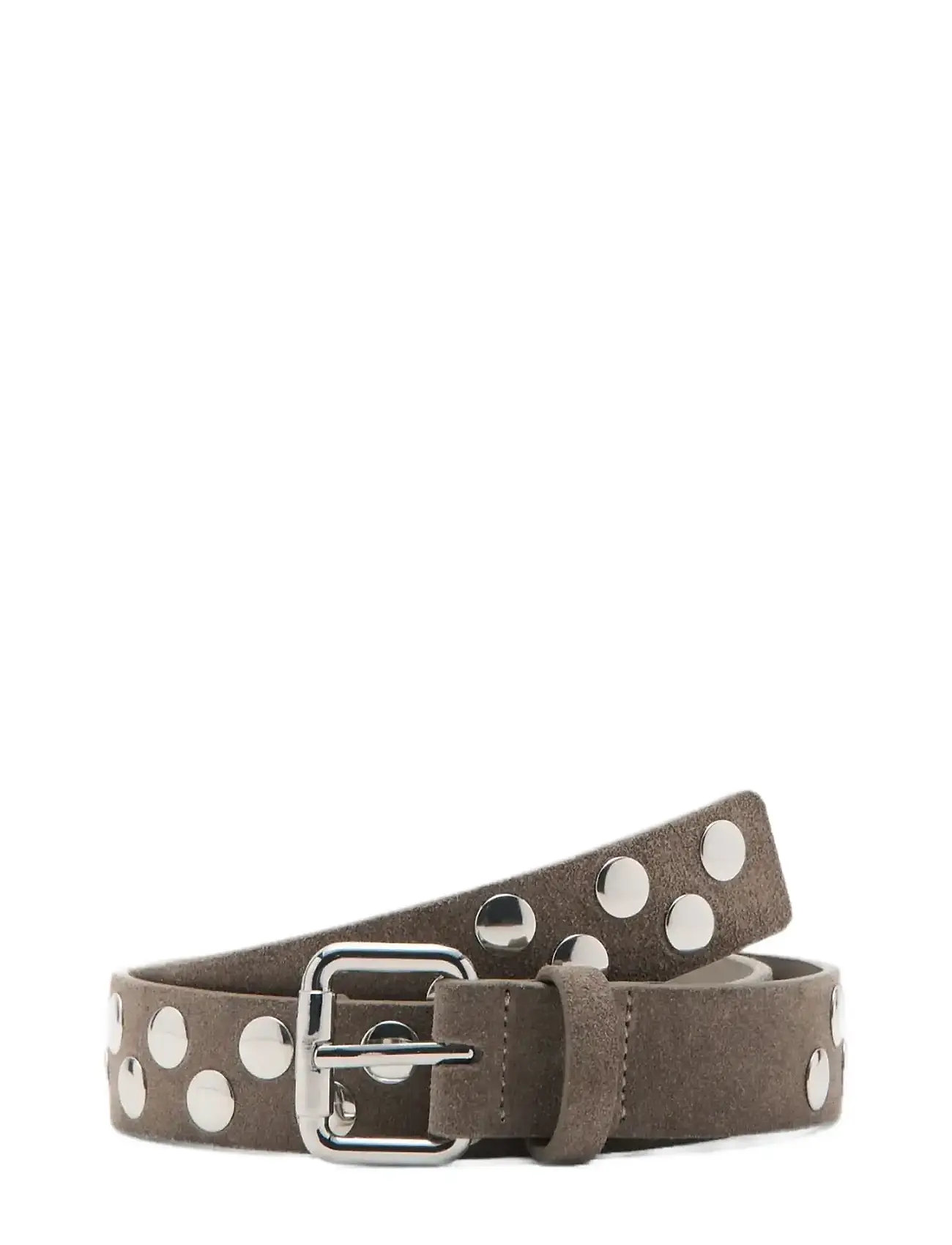 Mango Suede Belt With Studs, L, Brown, Belts > Casual Belt, Dame