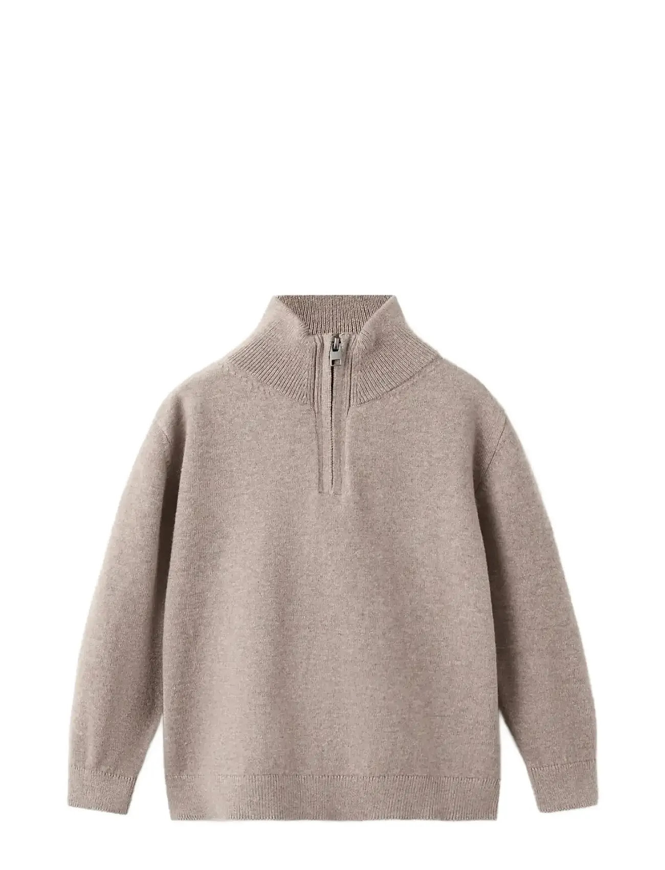 Mango Perkins-Neck Sweater, 9-12M, Beige, Strik > Pullovere, Børn