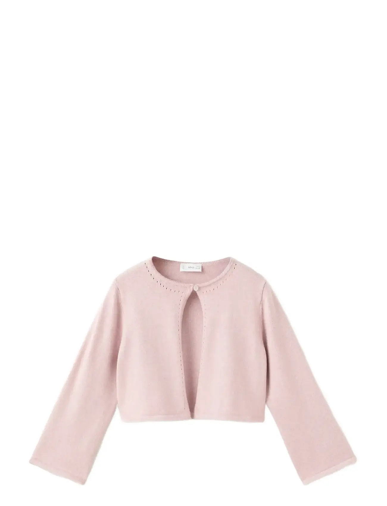 Mango Openwork Detail Knit Cardigan, 12-18M, Pink, Strik > Cardigans, Børn
