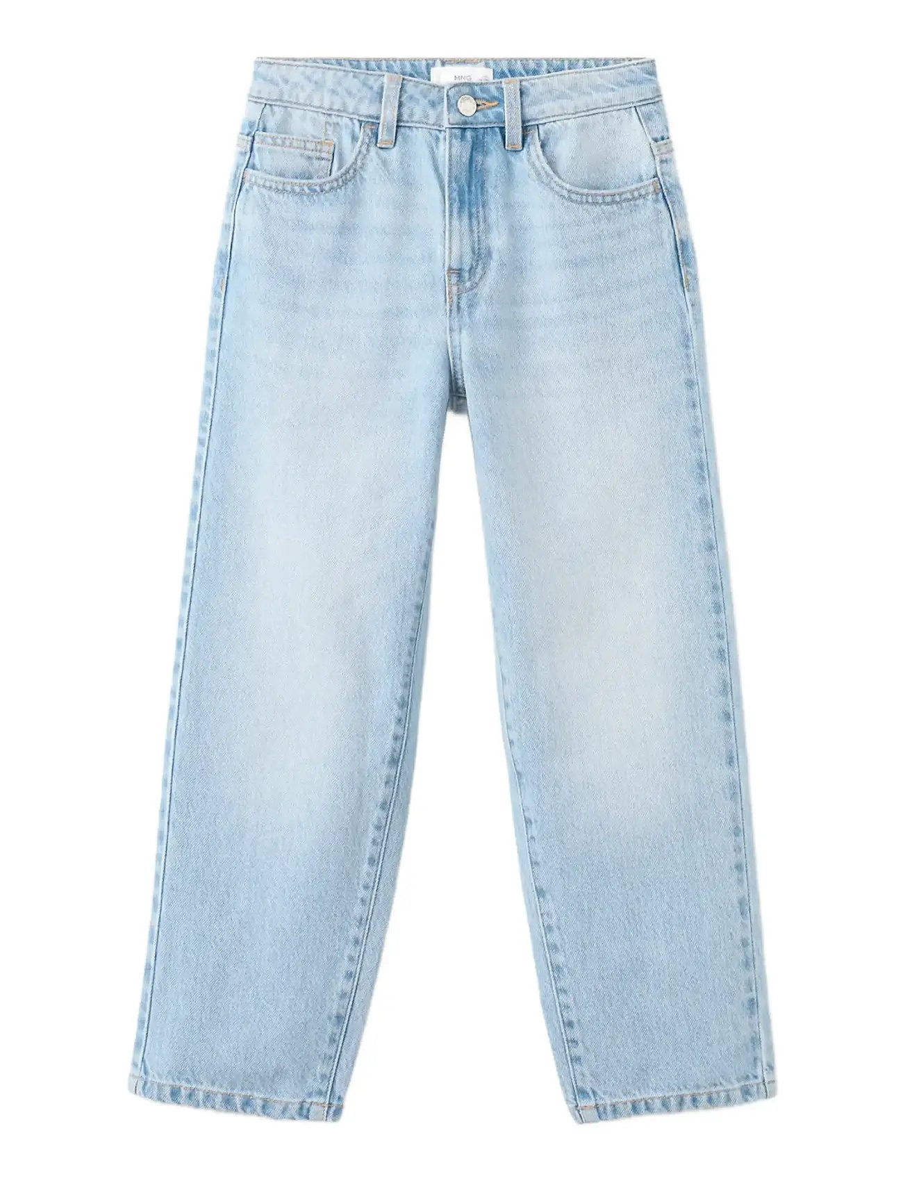 Mango Mid-Rise Straight Jeans, 7, Blue, Jeans > Almindelige Jeans, Børn