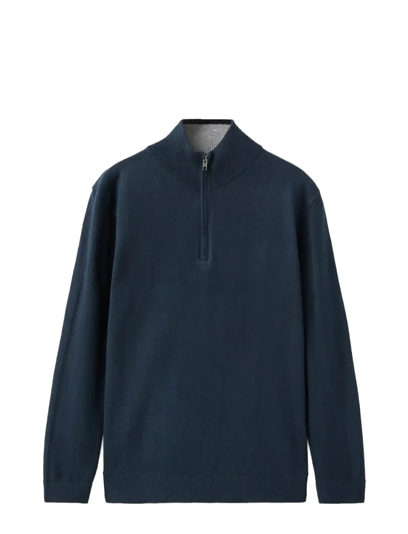 Mango Zip Neck Jumper, 5-6, Navy, Strik > Pullovere, Børn