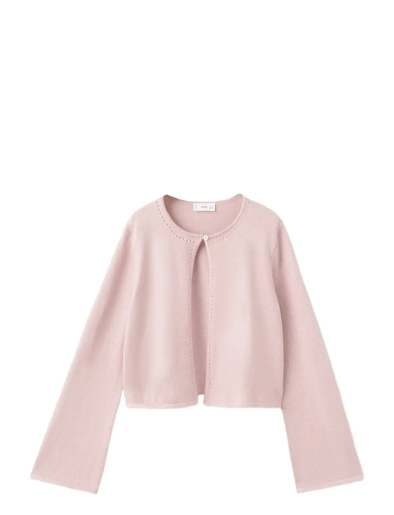Mango Fine-Knit Cardigan, 11-12, Pink, Strik > Cardigans, Børn