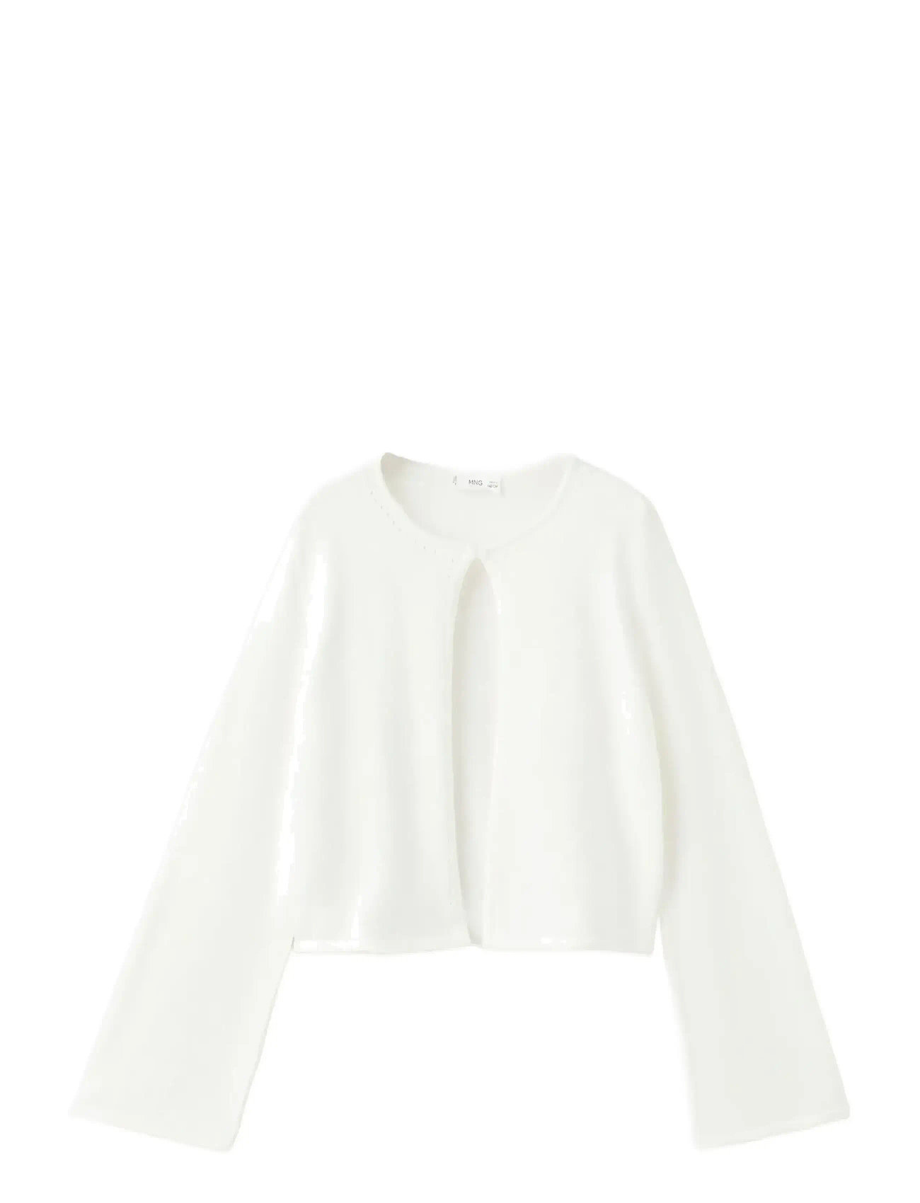 Mango Fine-Knit Cardigan, 11-12, Cream, Strik > Cardigans, Børn