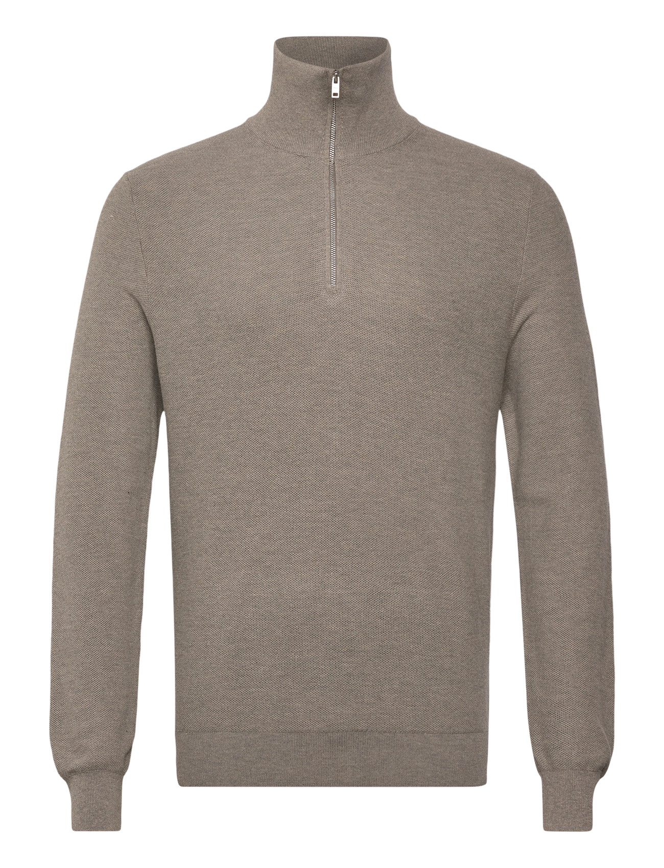 MANGO Microstructure Pullover With Zipper Collar Grau - S - Herren