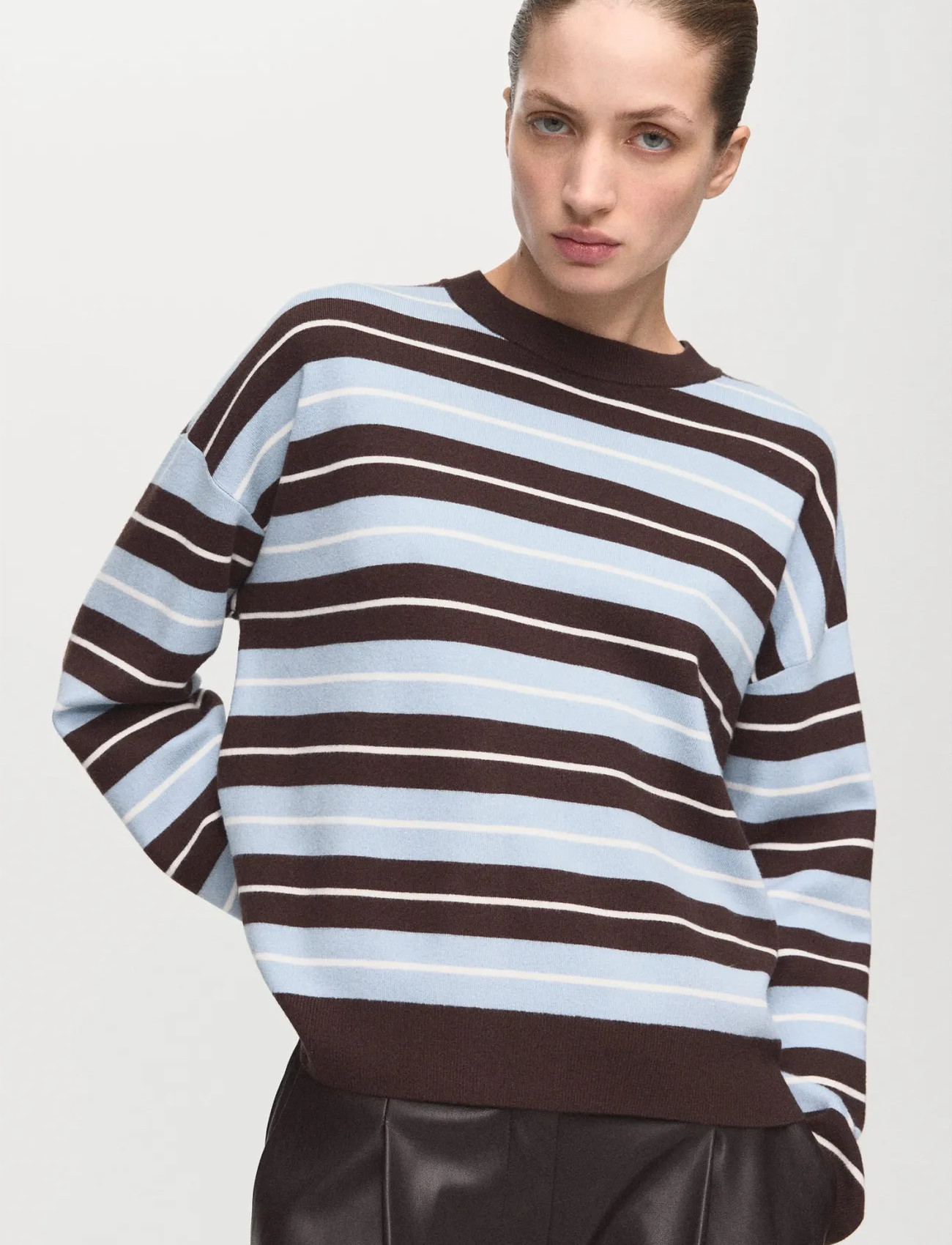 Mango Oversized Striped Sweater, L, Multi/patterned, Strik > Trøjer, Dame