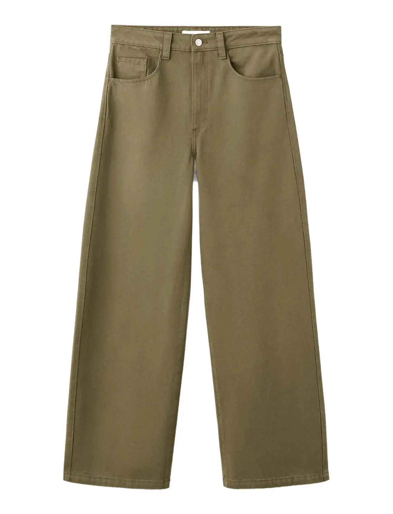 Mango Mid-Rise Balloon Jeans, 46, Khaki green, Jeans > Vidde, Dame