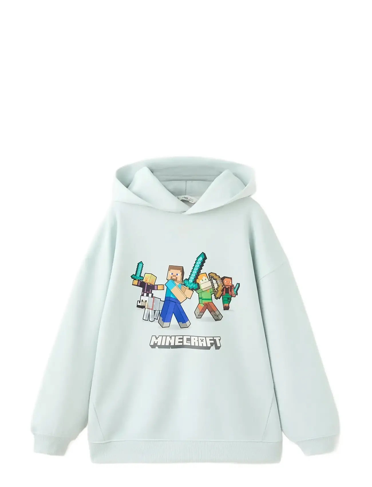 Mango Minecraft Sweatshirt, 9-10, Blue, Sweatshirts & Hættetrøjer > Hættetrøjer, Børn