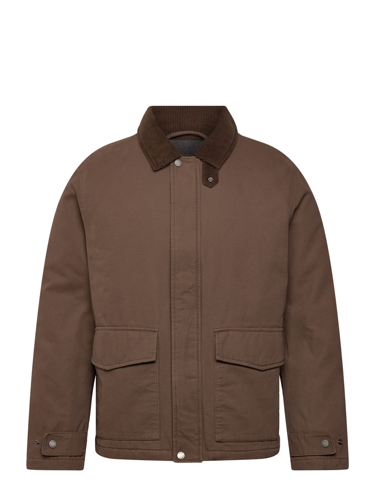 MANGO Quilted Jacke With Kordsamt Collar Braun - XL - Herren
